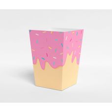 Коробочка для попкорна "Пончики" розовая