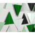 Гирлянда фигурная из мини-треугольников. Зеленый, серый, белый цвет