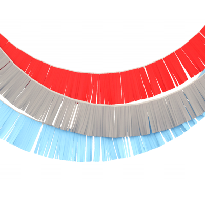 Гирлянды бахрома красная, серая, голубая