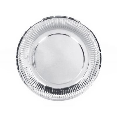 Тарелки серебряные фольгированные 23 см, 6 шт